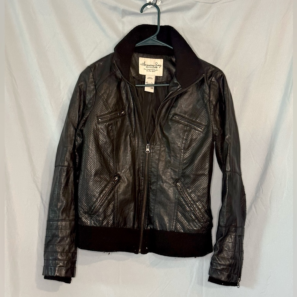 American Rag Pleather Leather Full Zip Jacket